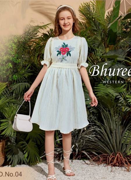 Cream Colour BHUREE New Stylish Party Wear Girls One Piece Kids Collection BHUREE 4
